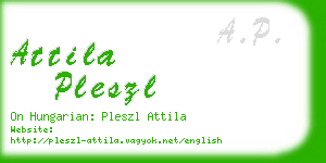 attila pleszl business card